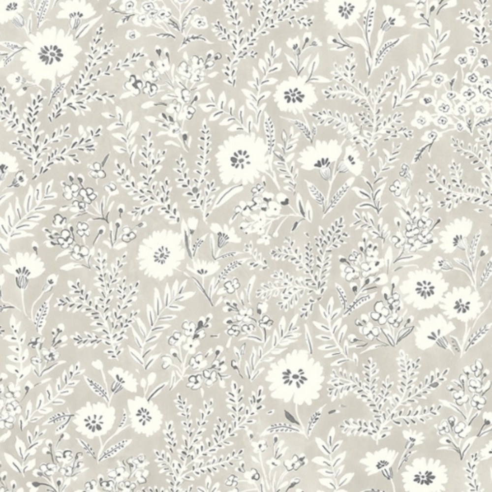 Chesapeake Delphine Agathon Taupe Floral Wallpaper
